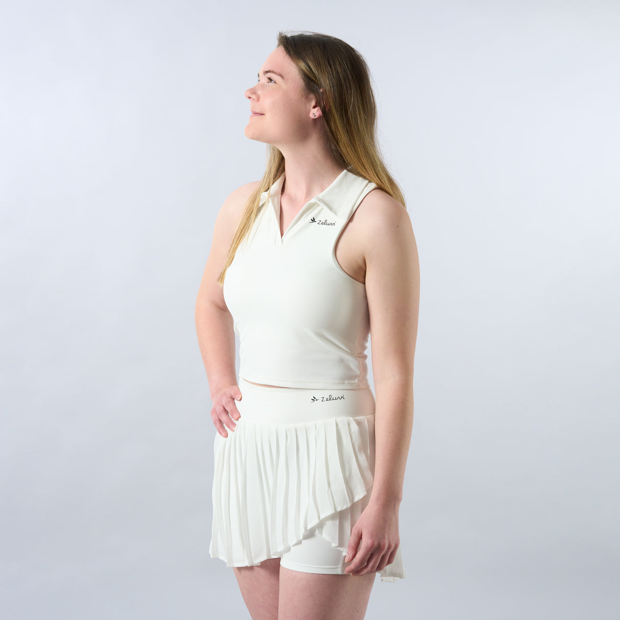 Zeluri Women's Sleeveless Tennis Top and Pleated Skirt Set