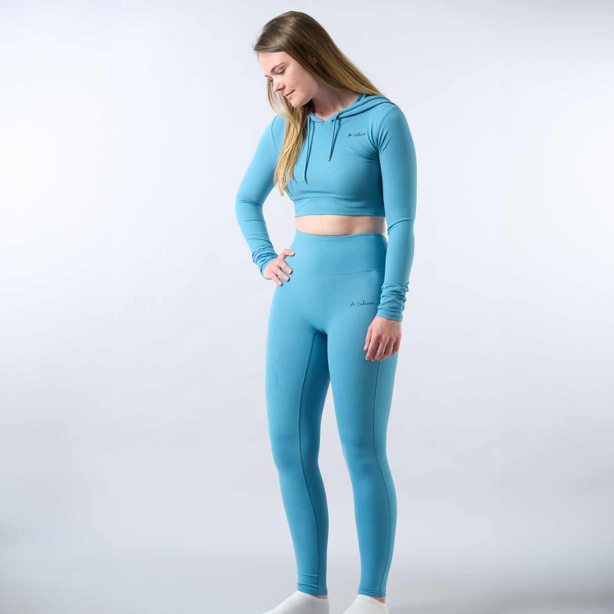 Zeluri Women's Cropped Hoodie and High-Waisted Leggings Set
