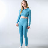 Zeluri Women's Cropped Hoodie and High-Waisted Leggings Set